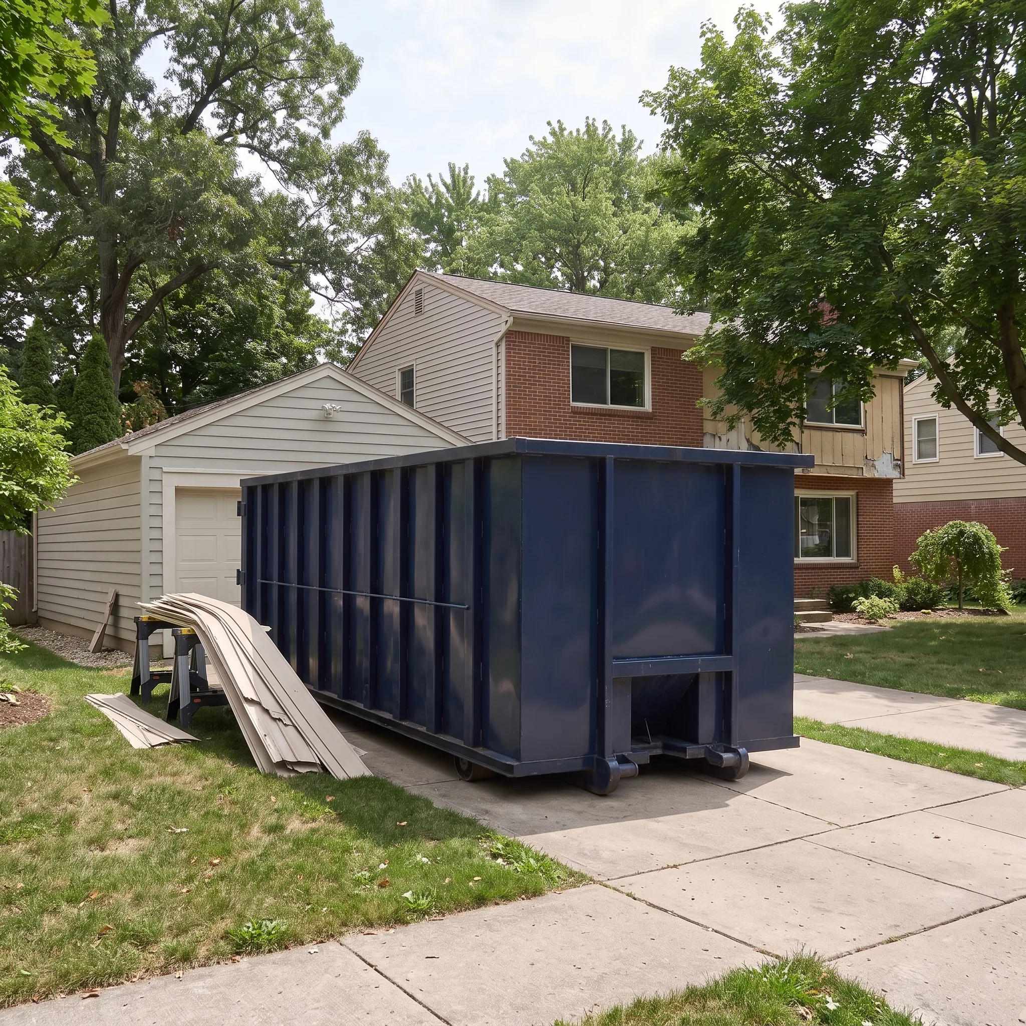 Dumpster on a Lorain County, OH job site